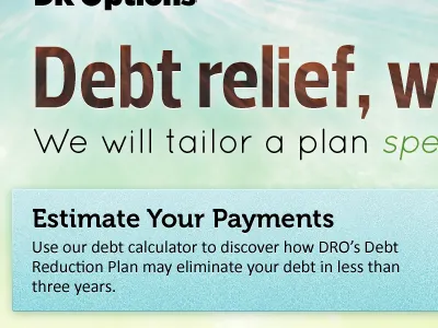 Stronger Debt Relief button calibri depth museo prelo condensed quicksand sky sun rays texture