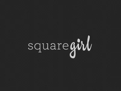 Squaregirl Rebound black contrast handwritten script square