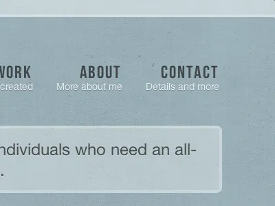 Nav Update menu navigation portfolio rgba texture
