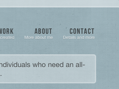 Nav Update menu navigation portfolio rgba texture