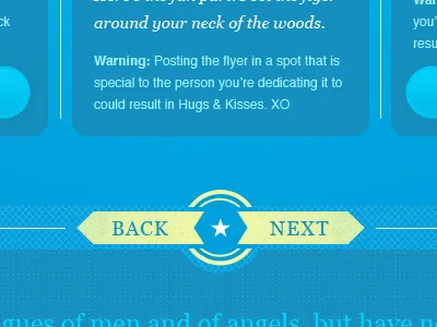 Back / Next footer love of my life pagination star