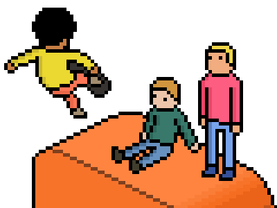 Pixel Skating green isometric orange park people photoshop pink pixel pixelart ps ramp skateboard skating yellow