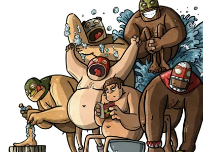 oh noes, teh giants are naked! illustration