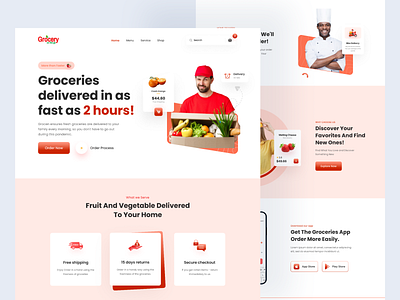 Grocery Website animation delivery e commerce ecommerce ecommerce design grocery grocery app grocery delivery app grocery delivery website grocery shopping grocery shopping app landing page online delivery app online delivery website online grocery online grocery app online grocery website online shopping website website design