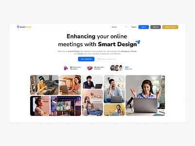 Smart Designs Landing page interface landing pgae photography uxui