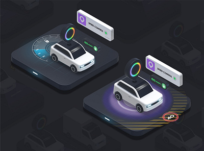 Illustrations for Fleet Management App app ar branding car cyber data design digital fleet illustration isometric management vechicle vr web