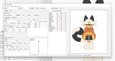 Live2d Model v1 2d animation anime cat character colored live2d