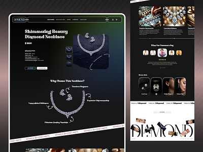 Diamond Jewelry Website - Inner Pages Design accessories branding collection diamond diamond jewelry e commerce earrings fashion graphic design illustration jewelry jewelry design landing page luxury jewelry online shop online shopping ui ux web design website