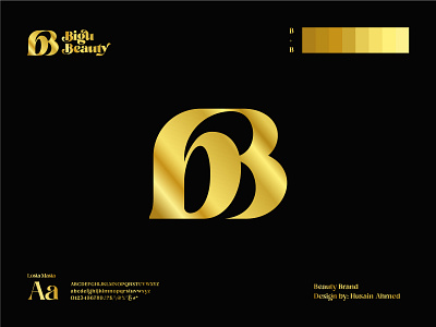 Beauty Brand - Bigu Beauty Logo Design alphabet design b letter logo b logo bb letter logo bb symbol beauty logo beauty queens logo bigu beauty logo clothing brand logo custom logo elegant design fashion logo golden color logo graphic design lasthusain letters logo design logo type luxury logo professional logo