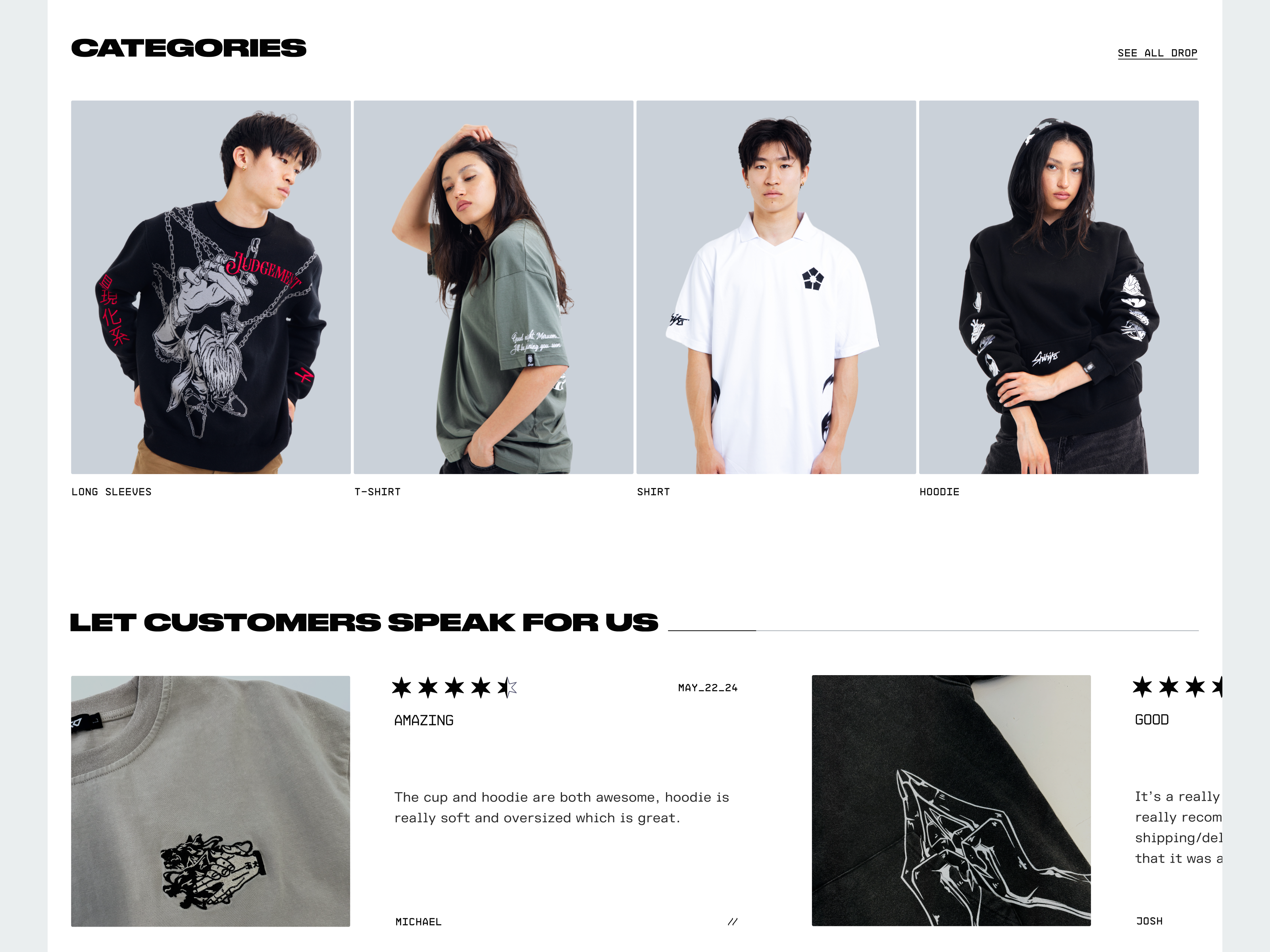 Example of Website Dev (Webflow/Custom/Shopify)