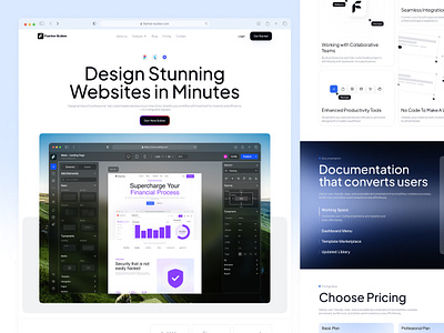 Flannter Builder - Home Page agency builder builder site clean company agency company profile fluntter home page landing page landing page builder mangcoding pricing page ui uiux ux web design website builder website company