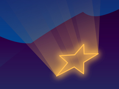 Star on Mountainside design illustration poster design