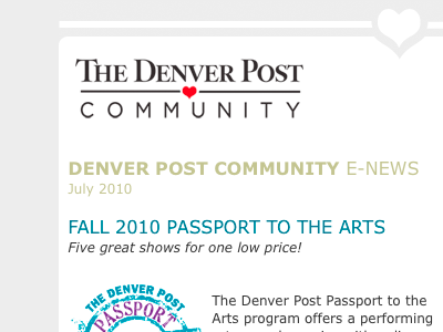 Denver Post Community eNewsletter email newsletter