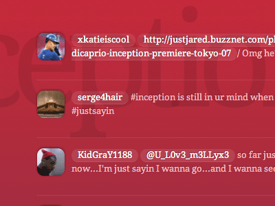 Inception Twoots css3 prototype search tweets