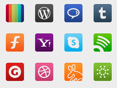 WPZOOM Icon Set dribbble gowalla icons set skype tumblr wordpress wpzoom