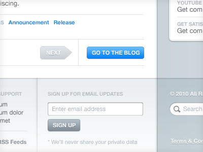 Cross-section buttons footer forms grid line tastic