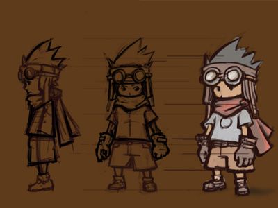 Orthographic character sketch