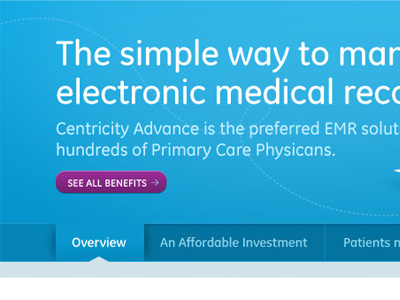 Medical Software UI blue clean navigation purple ui