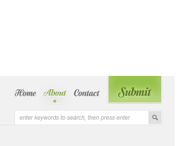 Lime green and gray menu navigation search semilla sudtipos