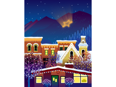 The Completed Holiday Card design illustration