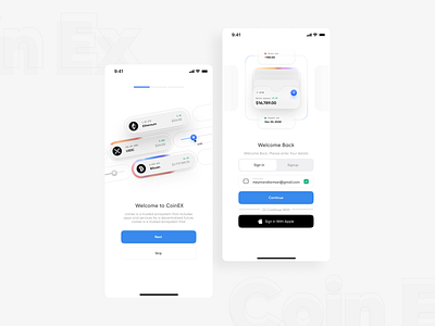 CoinEx - Application Login app app design application bitcoin coin crypto figma iran login persian ui ux web web design