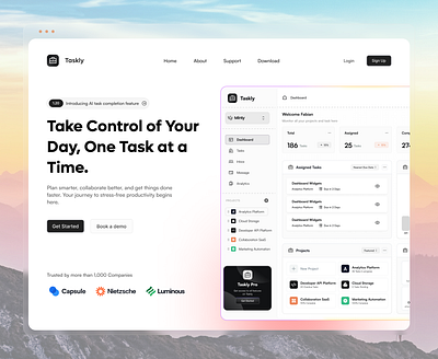 Taskly - V3 design hero landing page landing ui product design uiux web web ui