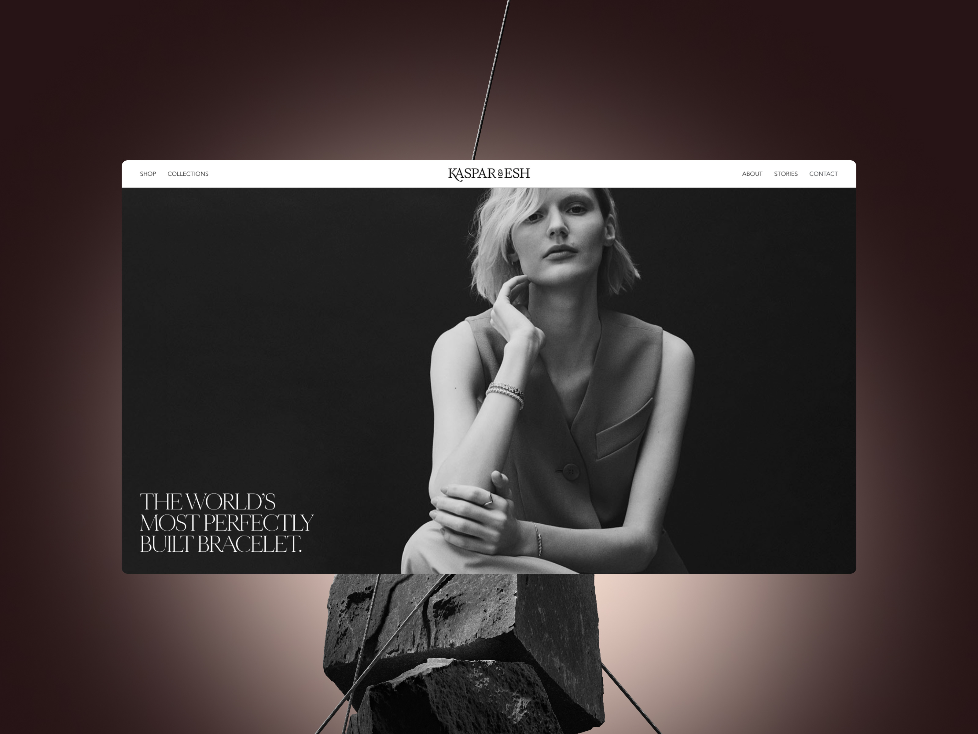 Kaspar&Esh – Website Design for Handcrafted Jewelry clean design ecommerce elegant fashion fashion website jewelry jewelry website minimal monocromatic product website storefront ui ui design web web design website