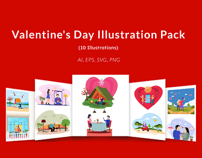 Valentine's Day Illustration Pack 14feb graphic design illustration love valentine valentines
