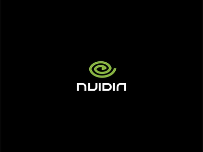 NVIDIA redesign concept branding clean clear computer eye gaming geometry graphic design icon line mark minimal nvidia pc redesign simple symbol tech technology typography