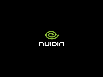 NVIDIA redesign concept branding clean clear computer eye gaming geometry graphic design icon line mark minimal nvidia pc redesign simple symbol tech technology typography