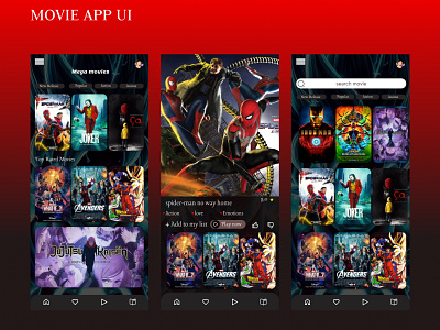 MEGA MOVIES APP UI animation branding dessign graphic graphic design motion graphics ui uidesign uiux uiuxdesign