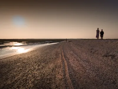 Stroll : Shellness beach dusk shellness shells walkers