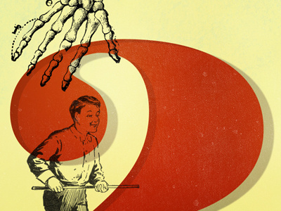 Personal Project bones collage color numbers red sketch type yellow
