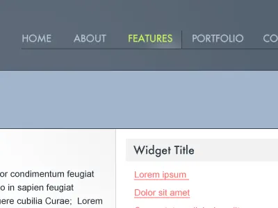 Sharpened header navigation sidebar
