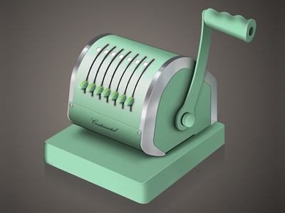 Retro Checkwriter Icon green icon illustration retro