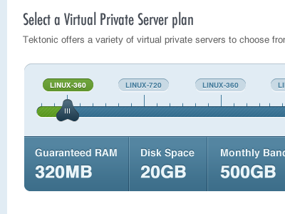 Plan Selection Slider