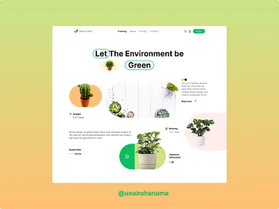 Plant Landing Page Website Concept decoration interior landing page marketplace nature onlineshop plan ui ui design uiux web design website