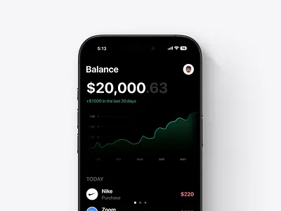 Finance Tracker iOS App design app clean dark graphic design minimalist ui webdesign