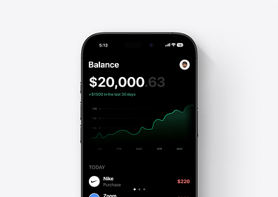 Finance Tracker iOS App design app clean dark graphic design minimalist ui webdesign