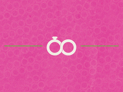 Jen & Andy - Back of Direction Card distress pattern pink rings wedding invite
