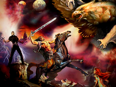 Ace vs the Rockhawk - concept awesome digital paint epic fantasy hawk