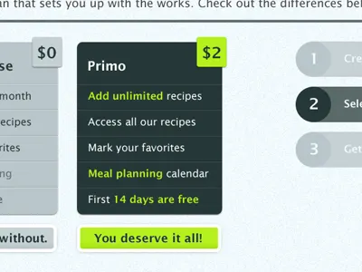 On the House, or Primo? cooking green sign up