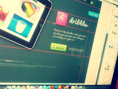 Sneak peek: Dribbler's microsite dock dribbble dribbler grid ipad photoshop sneakpeek