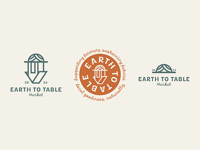 EARTH TO TABLE MARKET brand identity design branding earthy graphic design logo logo design market organic market