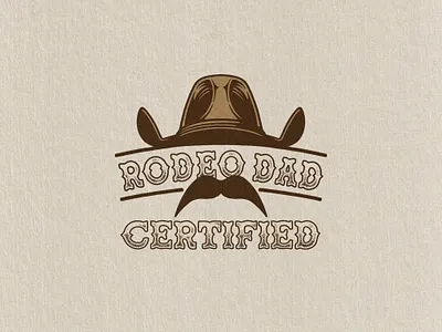 Rodeo Dad Logo art branding cowboy cowboy hat custom type icon logo merch texture vintage western