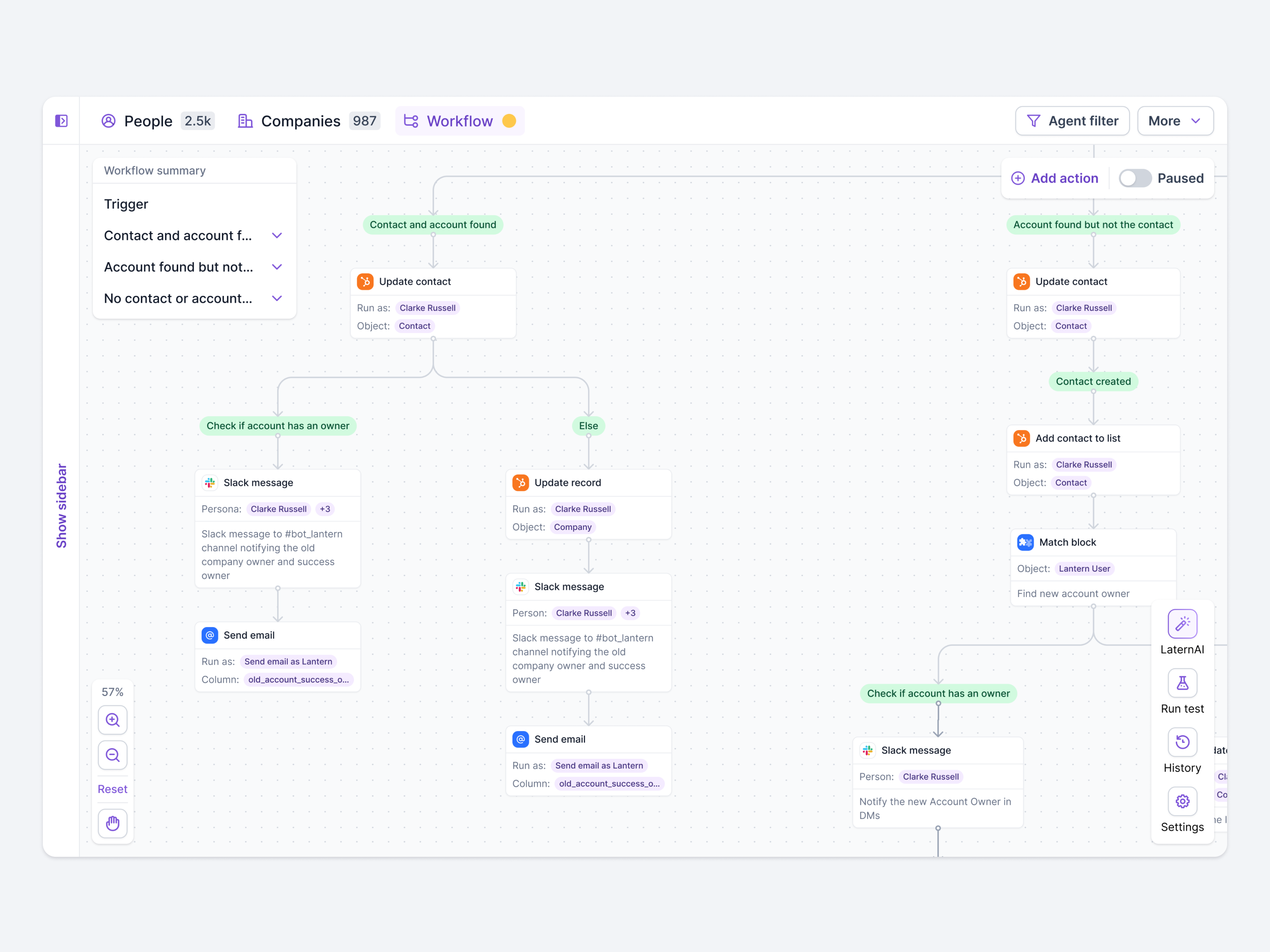 🛠 New Workflow Builder for Lantern (V2 - exploration) 🛠 ai ai automation apollo artificial intelligence attio automation canvas chat gpt claude ai crm hubspot outreach process process automation process builder salesforce step by step workflow workflow builder zapier