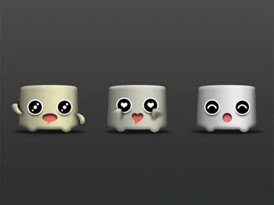 Little Tofu Kids characters design emote icon illustration