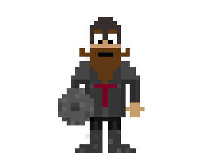 Character beard character knight pixel