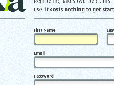 Sexy Text Fields active blue form green text field yellow
