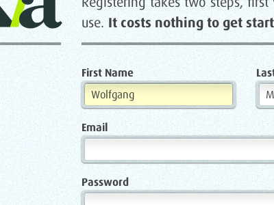 Sexier(?) Text Fields ff dax web form green sign up text field typekit